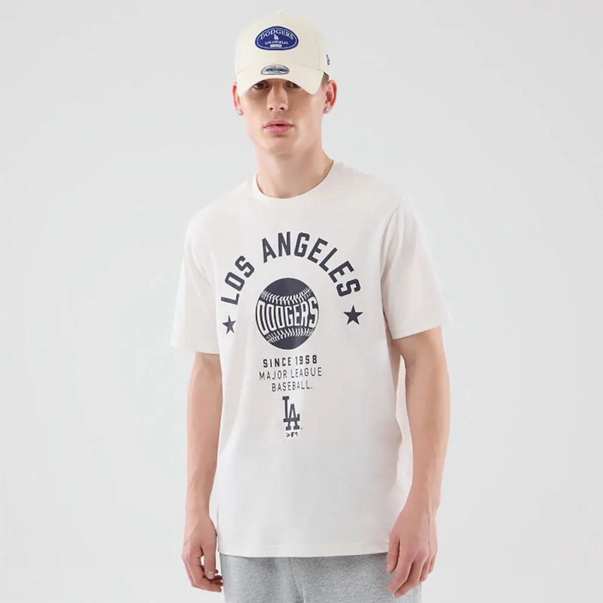 New Era Mlb Graphic Reg Los Angeles Dodgers T-shirt Met Korte Mouwen S Man Wit