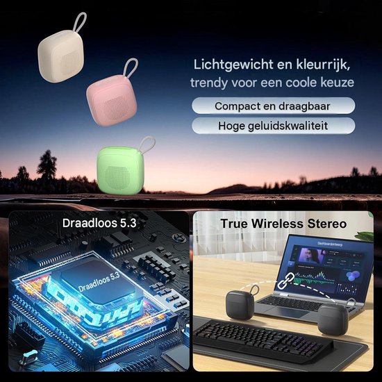 longziming -Draagbare Bluetooth Luidspreker - Mini Speaker - Compacte Draadloze Speaker met Krachtig Geluid - Bluetooth 5.3 - TF Kaart en AUX Ondersteuning - Voor Buiten, Reizen en Sport van Longziming — afbeelding 3