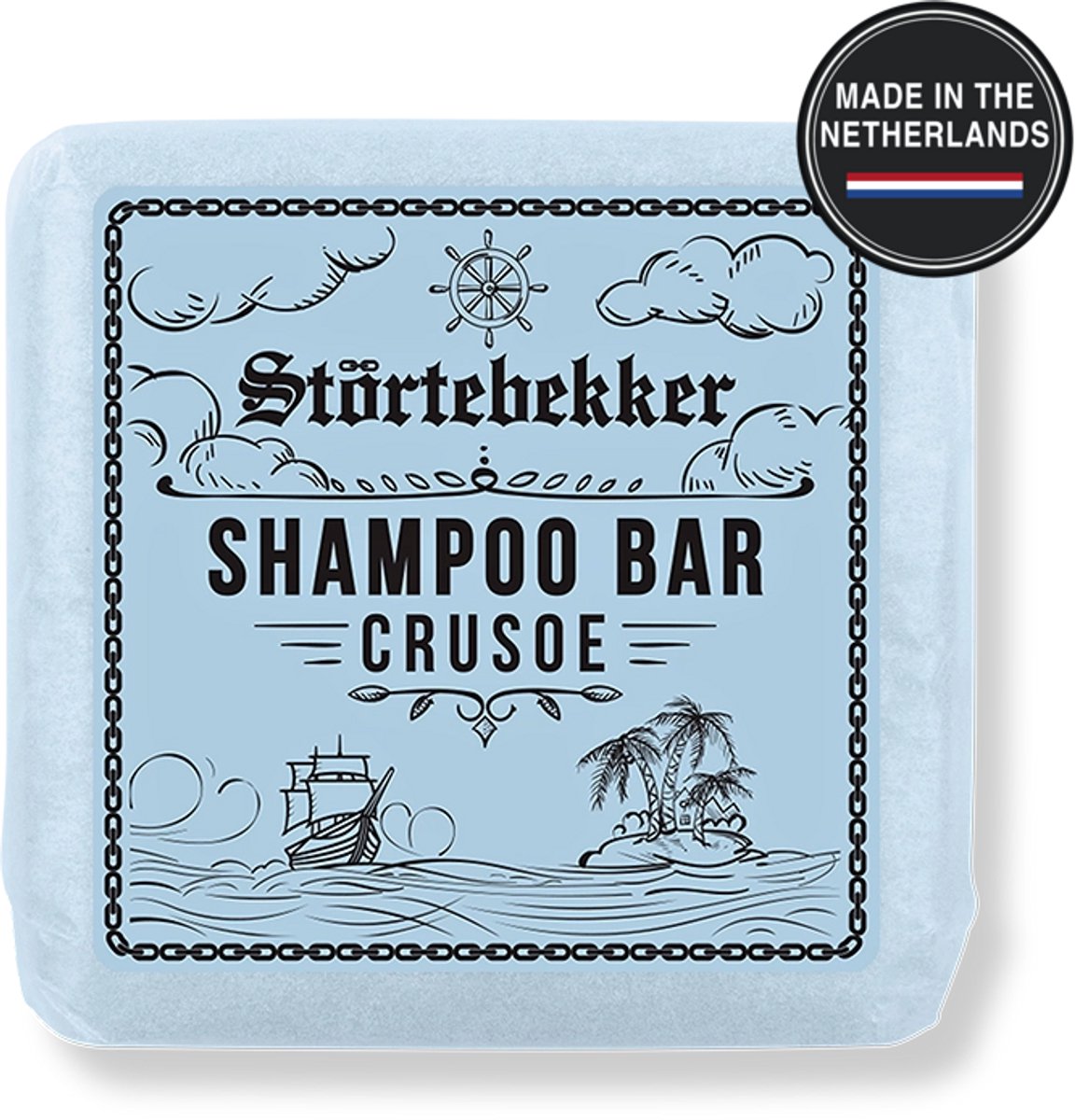 Störtebekker® Premium Shampoo Bar Crusoe - Vaste shampoo zoetige, kruidige geur met tonen van citrus en vanille - 3-in-1 douchezeep voor mannen voor haar, hoofdhuid en baard - Hydraterende shampoo - vegan & handgemaakt - 100 g Solid Shampoo Bar