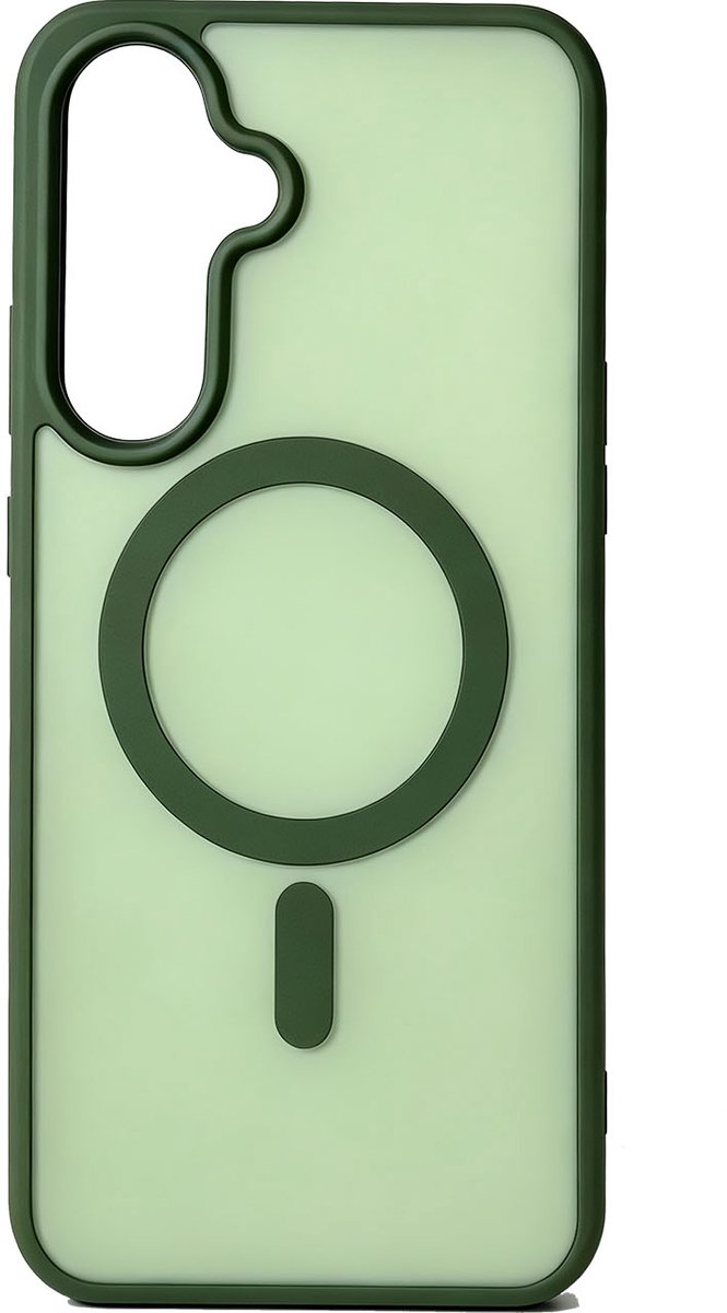Casemania Hoesje Geschikt voor Samsung Galaxy A27 - Groen - Matte Armor Magnetische Back Cover - Geschikt voor MagSafe - Val/Stoot Bescherming met Verhoogde Camera Randen