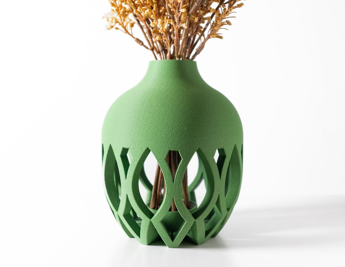 Skushy Vaas Kovashort - Geschikt voor Bouwbloemen - Japandi Designvaas voor Droogbloemen en Kunstbloemen - Sculpturale Decoratieve Vaas - Moderne Woondecoratie