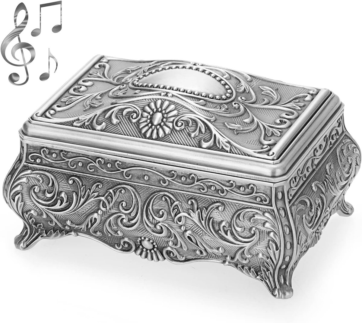 SnelShoppen - Decoratieve Muziekdoos van Metaal, Roze Sieradenkistje, Elegant Opbergdoos voor Sieraden en Aandenken, Melodie: You Are My Sunshine, Per