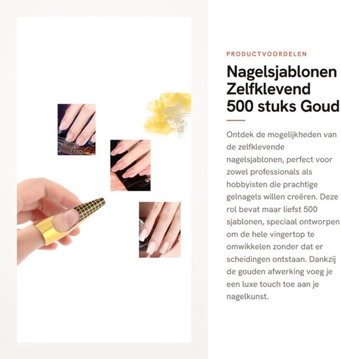 Nagelsjablonen 500 Stuks - Zelfklevend - Nagelverlengingsfolie - Modelleren Gelnagels - Brede Nagelstickers - Nauwkeurige Instructies