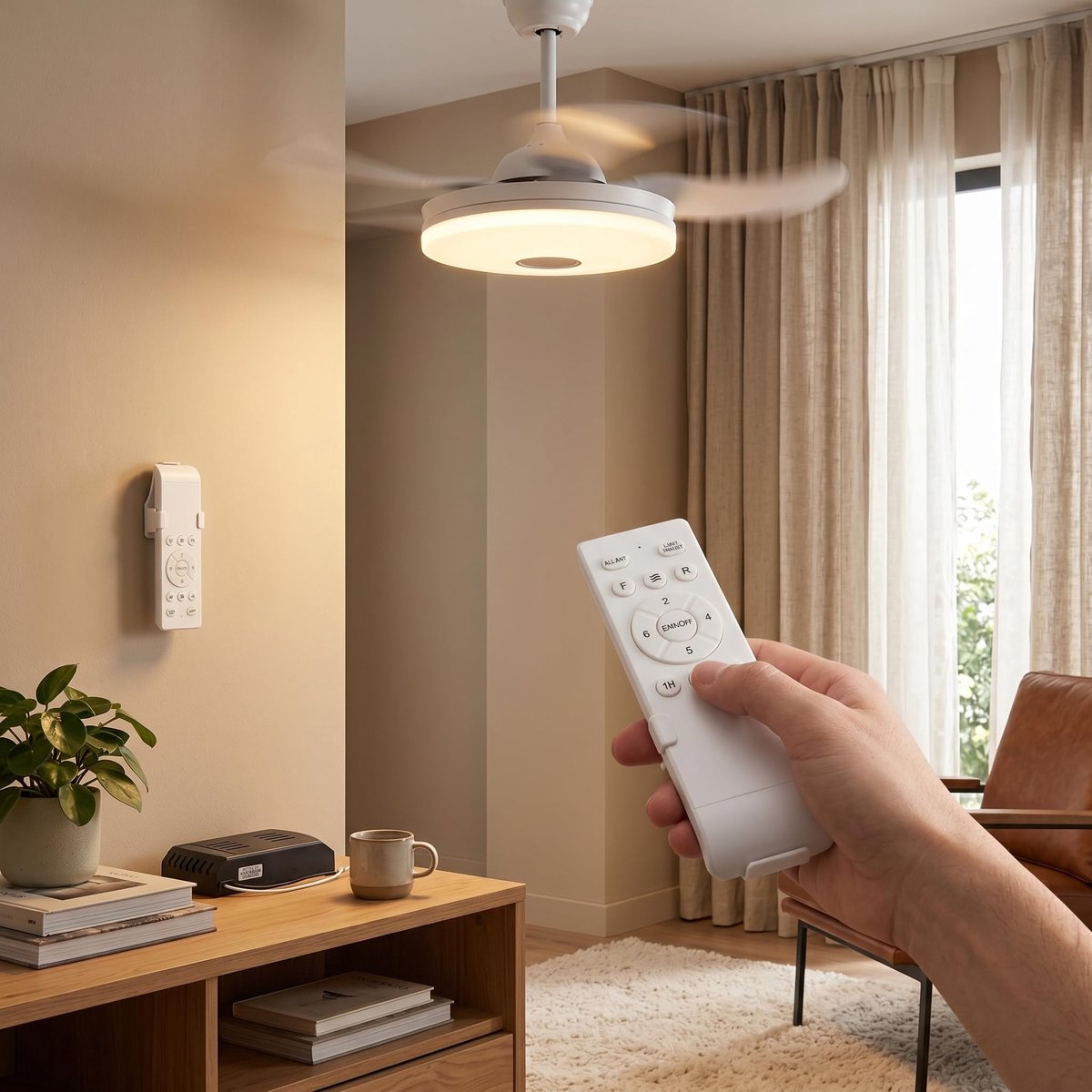 SnelShoppen - Universele Plafondventilator Afstandsbediening Kit met Ontvanger, 6 Snelheden, Verstelbare Timer Functie, Vervanging voor DC Plafondvent