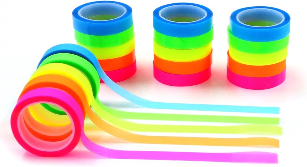 Transparante schrijfbare markeertape, verwijderbare dunne plakkers, 5 felle kleuren boektabs en pagina-aanwijzers voor annotaties en organisatie