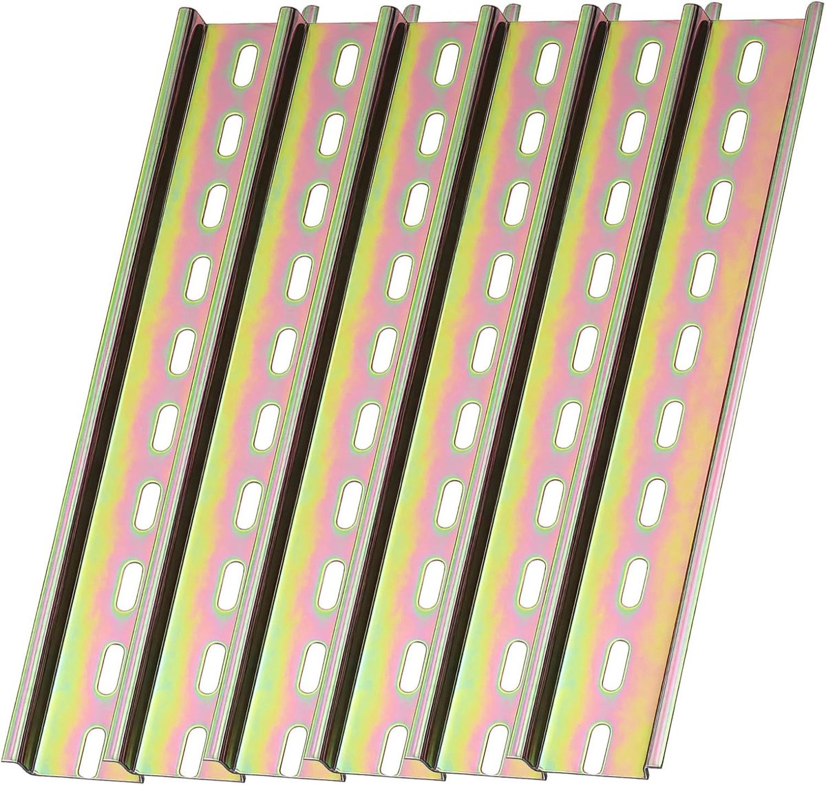 6 stuks metalen DIN-rail 200 x 35 mm, ideale draagrail voor verdeelkasten en schakelkasten met 4,2 mm gatbreedte
