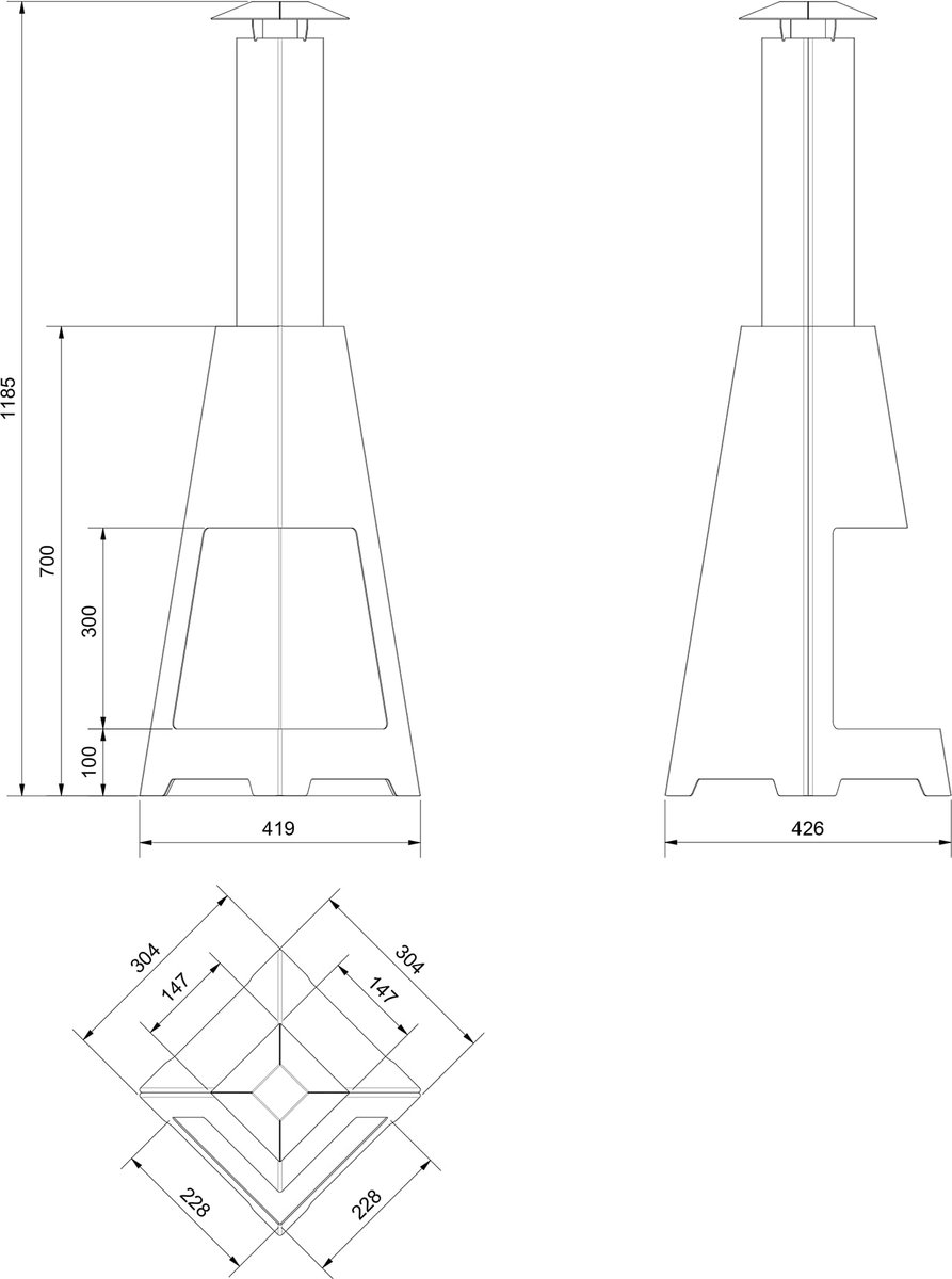 SnelShoppen - Tuinhaard KRATKI PYLOS - Moderne Stalen Terrashaard - Buitenhaard voor Tuin & Terras - Perfect voor Feesten & Gezellige Avonden - Zwart
