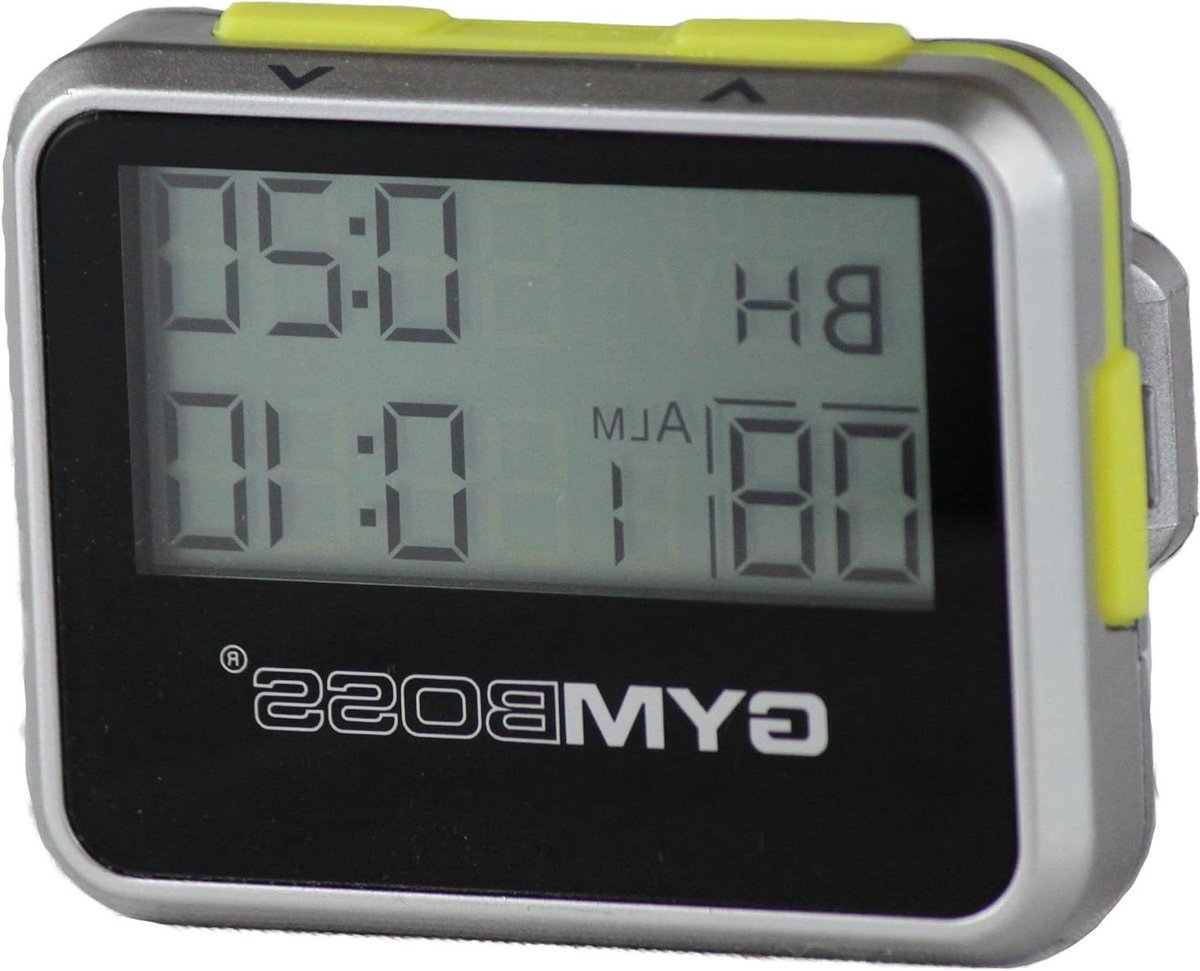 Interval Timer - Stopwatch Functie - Training Bijhouden - Dubbele Intervallen - Compact Formaat - Zilver Geel