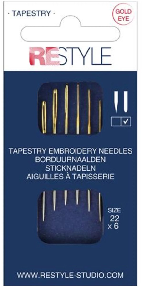 ReStyle 015.10617 Borduurnaalden met ronde punt 22, 6 stuks