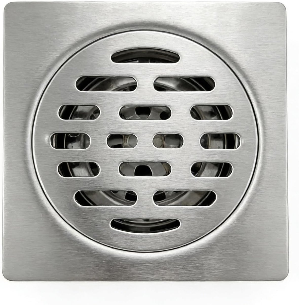 Vloerdrain van RVS Vierkant 10 cm | Afvoerput met Automatische Geurafsluiting, Terugslagbeveiliging, Geschikt voor Buizen 50-75mm, Eenvoudige Montage voor Badkamer en Keuken