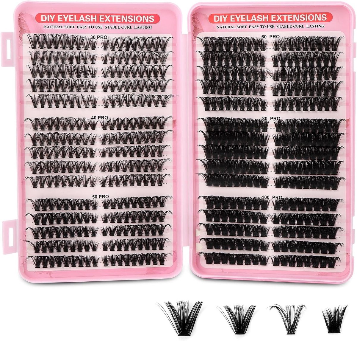 530 Stuks DIY Wimperextensions, 30D-100D Volume Effect, Natuurlijke Zachte Wimpers voor Meer Dichtheid en Dikkere Wimpers, Perfect voor Dagelijks Gebruik en Professionele Toepassing