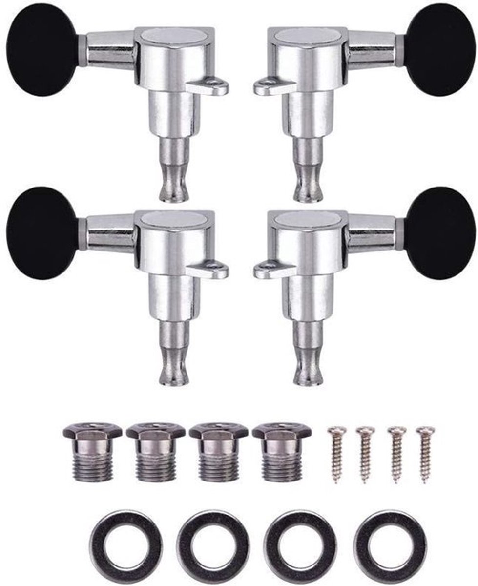 Ukulele Stemknoppen - Vergrendelende Stemknoppen - Duurzaam en Nauwkeurig - 2L2R - Geschikt voor Ukulele - Zinklegering