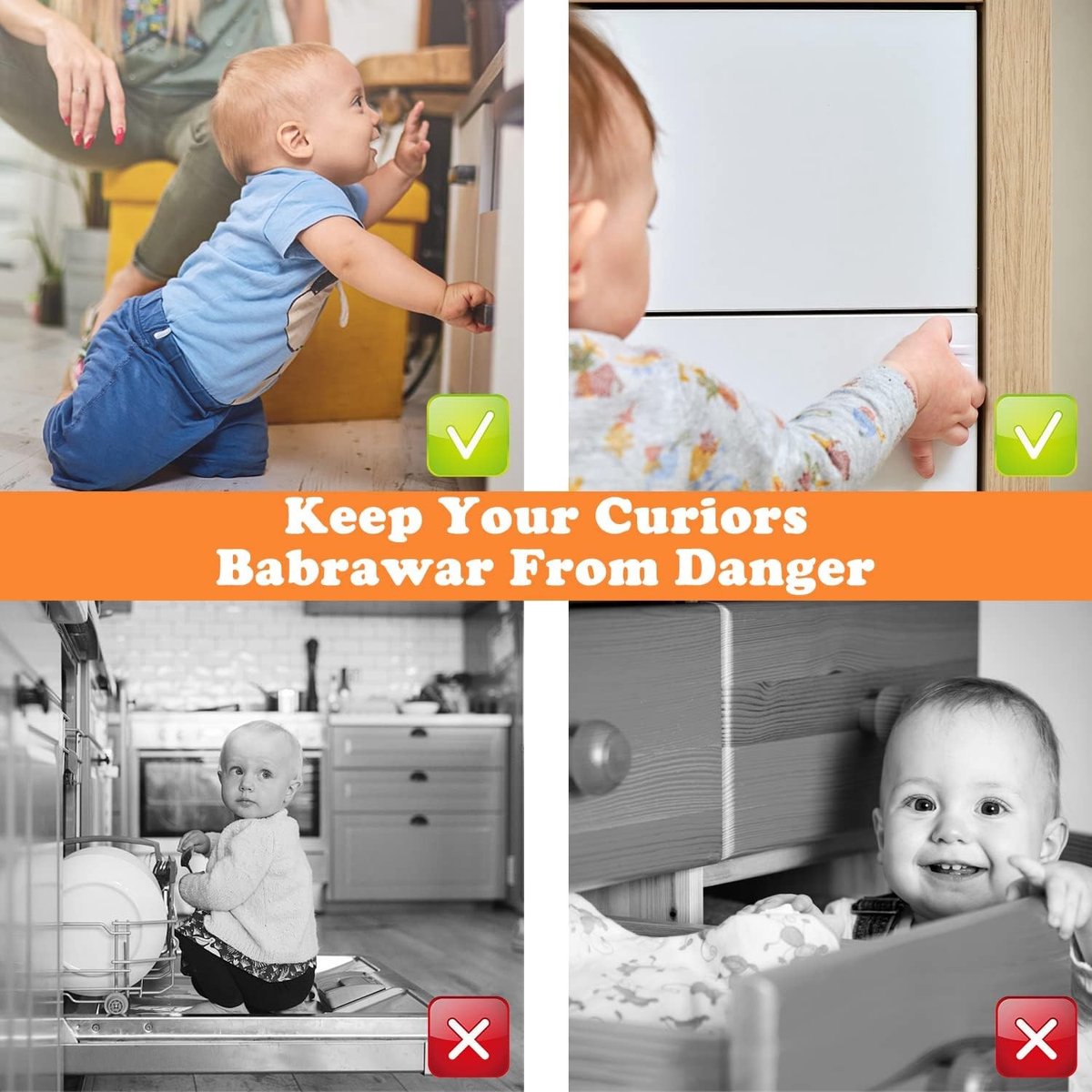 4 Pcs Kindbeveiliging Kast - 1 Magnetische Kinder Lock Sleutel - Baby Veiligheid Magnetische Kast Slot - Onzichtbare Baby Veiligheid Lade Bescherming - Geen Boren en Schroeven – foto 3