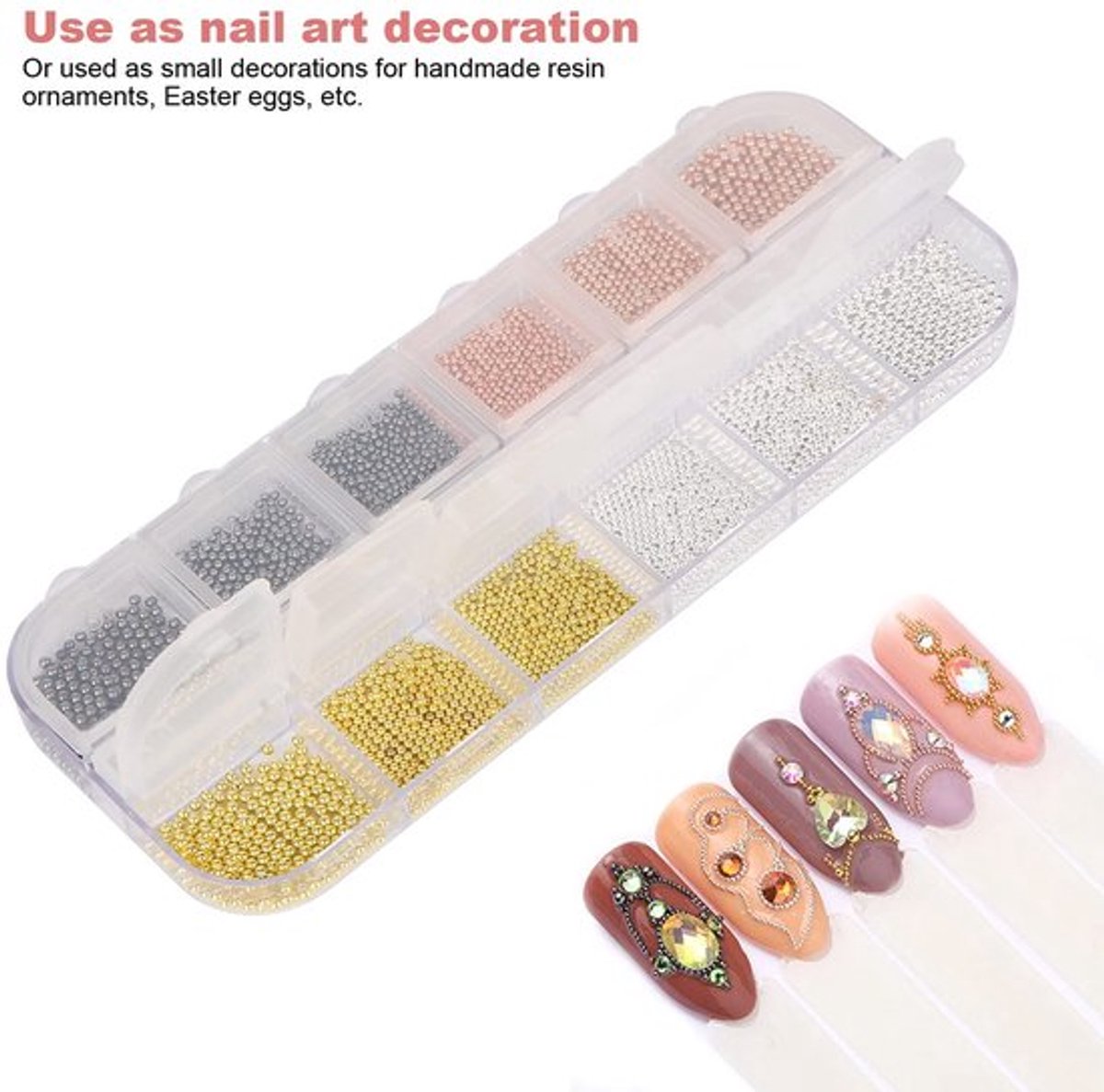 Decoratiekralen 12 Roosters - Nail Art Penselen - Nail Art Tools - Eenvoudige Bediening - Geschikt voor Beginners - Handig voor Thuisgebruik