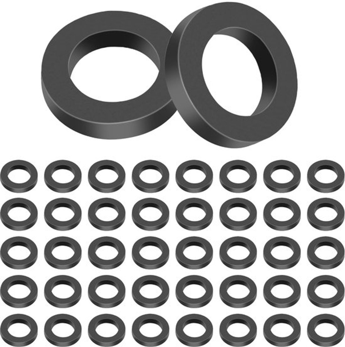 Douchekopfilterpakking 40st - Zwart PVC - Voorkomt Lekkage - Aansluiting Douchekop/Handdou
