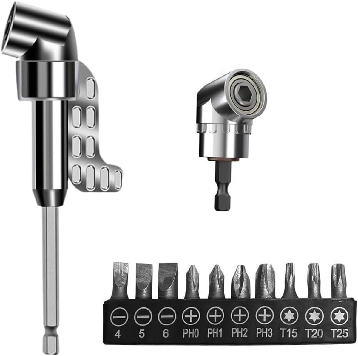 Hoekschroevendraaieraccessoire voor accuschroevendraaier met 1/4 inch zeskant, flexibel en ideaal voor krappe ruimtes en hoeken