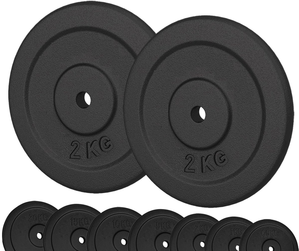 SnelShoppen - G5 HT Sport Halterschijven Gietijzer 25 mm - Gewicht 0,5 tot 20 kg - Stevige & Duurzame Fitness Halters - Voor Lange Halters en Halters
