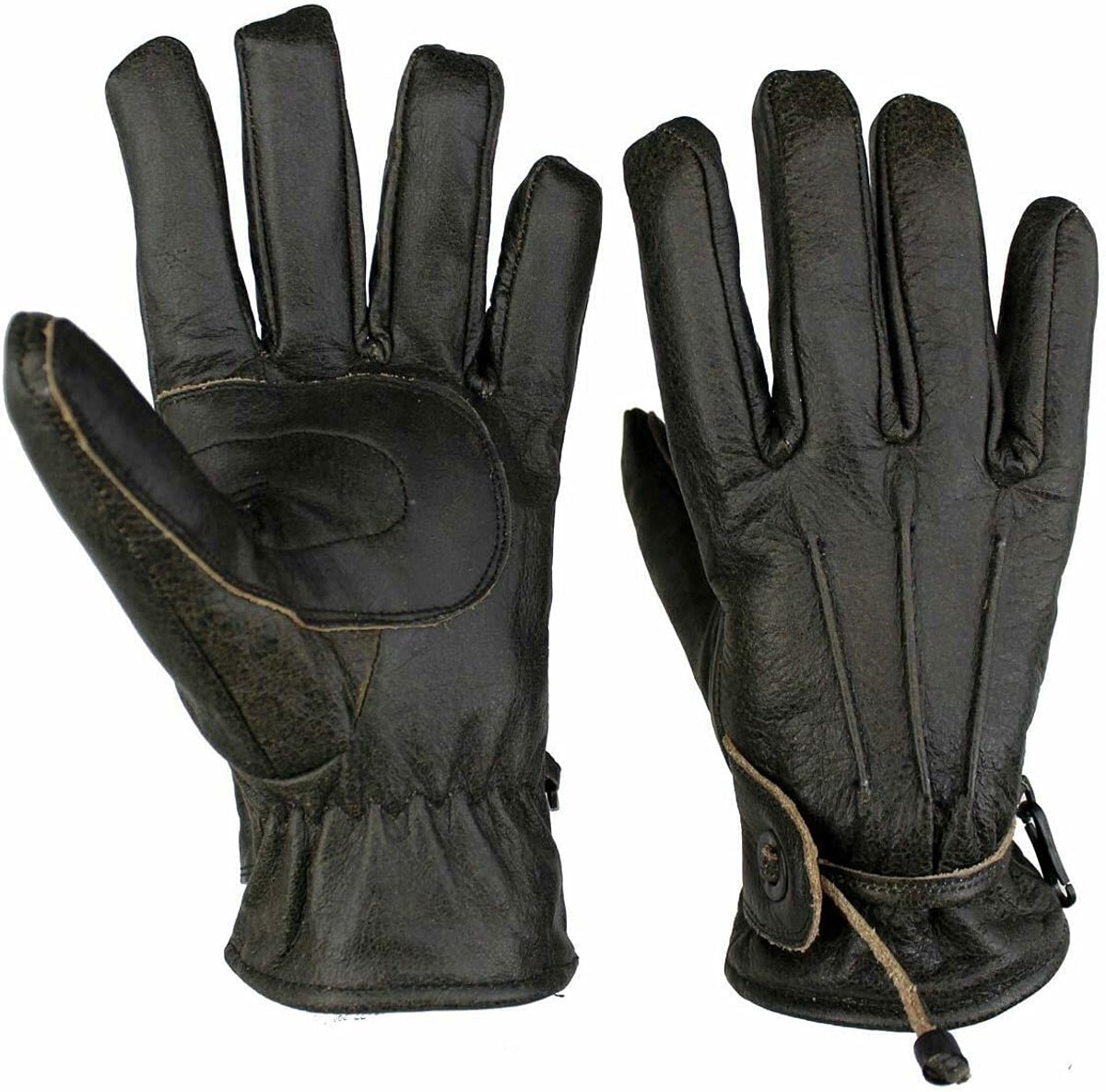 SnelShoppen - Motorrijhandschoenen van Leer voor Vrijetijd en Motorrijden Cracker Bruin 3XL, Zachte Lamsleer, Comfortabele Motorrijhandschoenen