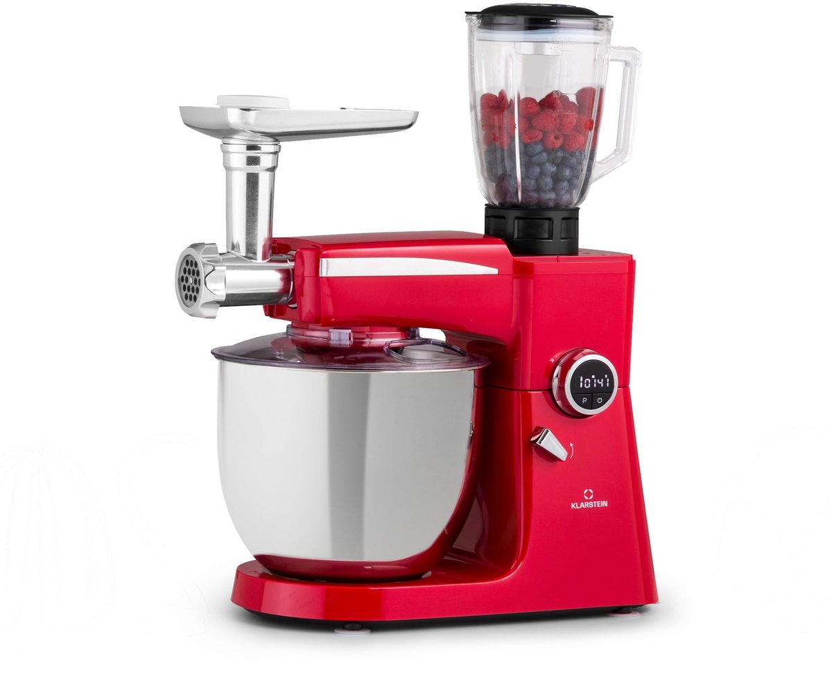 SnelShoppen - Keukenmachine 3-in-1, Universele Keukenmachines met 2000 Watt, 10 Liter Kom, Kneedmachine, Roerapparaten, Mixers en Vleesmolen voor Keuk