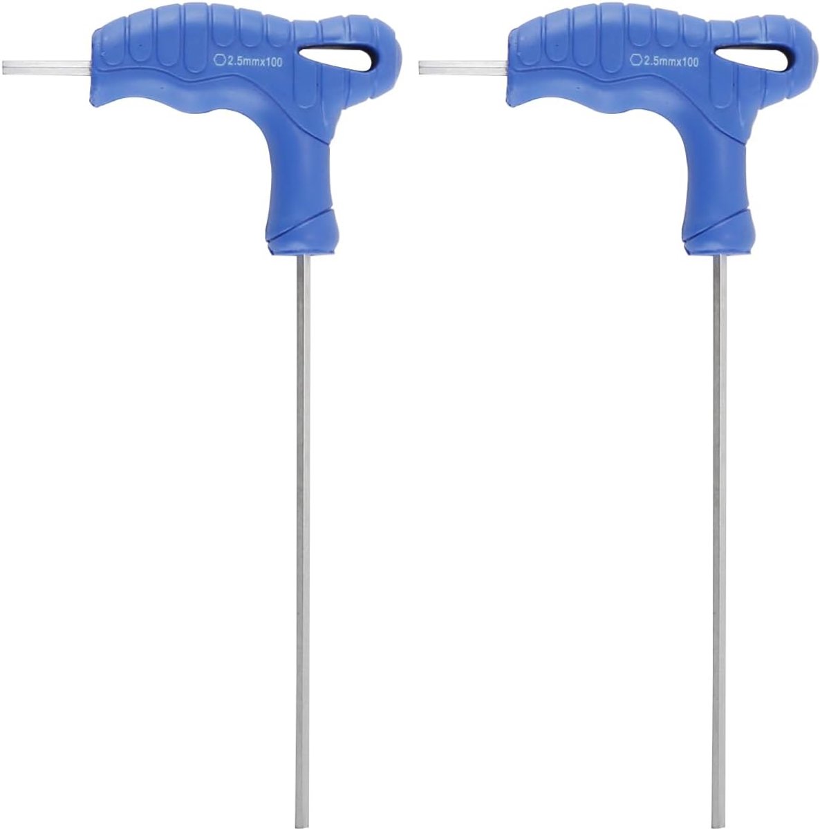 SnelShoppen - 2pcs 2.5mm T-Handle Allen Wrench Set, T-Hendel met Dubbel Eind Sleutel en Inbussleutel voor Thuisreparatie en Mechanisch Onderhoud, CR-V