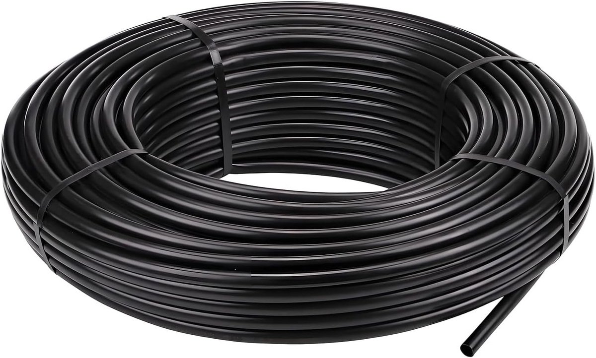 Mikro-bewateringsslang, 10 meter druppelslang voor irrigatie, binnendiameter 4 mm/buitendiameter 6 mm, zwarte - ShopVlot
