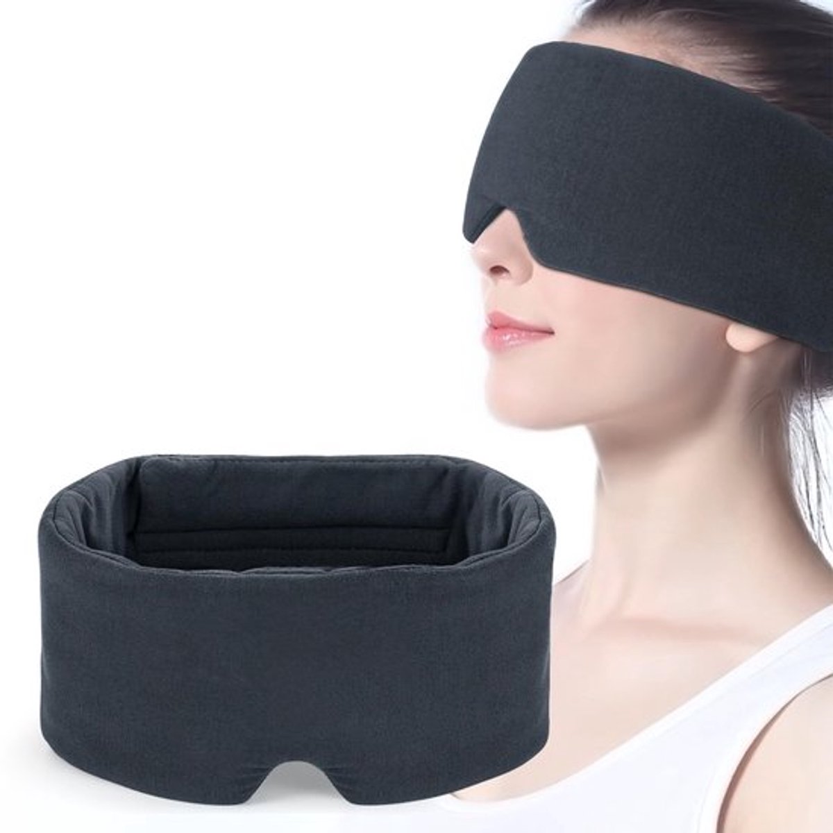 Slaapmasker Huidvriendelijk - Katoenen Oogmasker - Verstelbare Riem - Volledige Oogbedekking - Ergonomisch Ontwerp - Lichtblokkerend