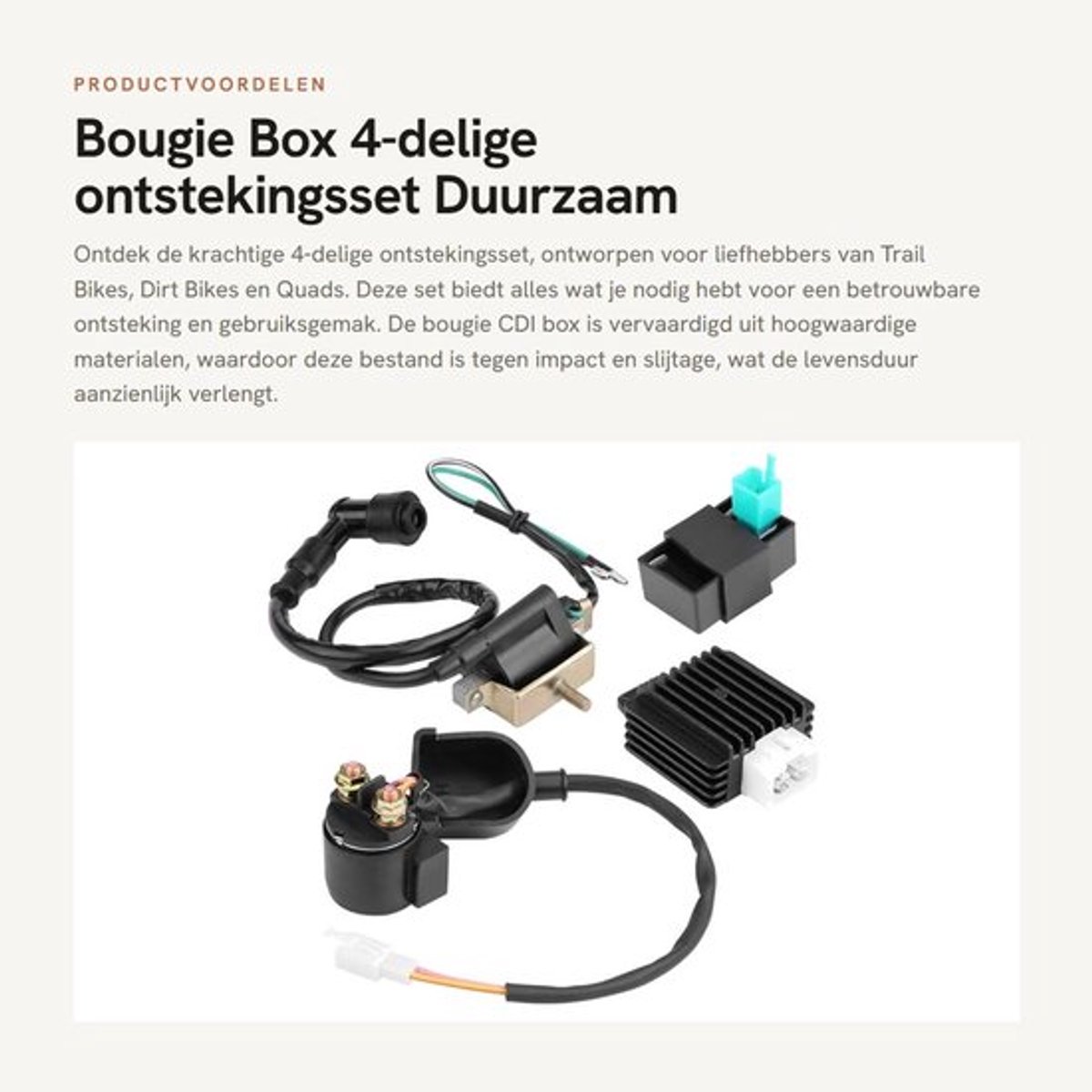 Ontstekingsset 4-delig - Bougie - CDI Box - Regelaar - Gelijkrichter - Hoogwaardig Materiaal - Zündingsset