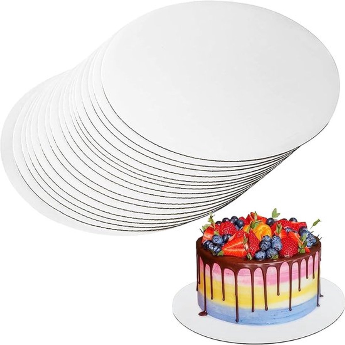 Taartonderlegger 30 cm - 20 Stuks - Ronde Taartplank - Voedselveilig Karton - Stabiele Structuur - Perfect voor Taarten/Brood - Taartbord