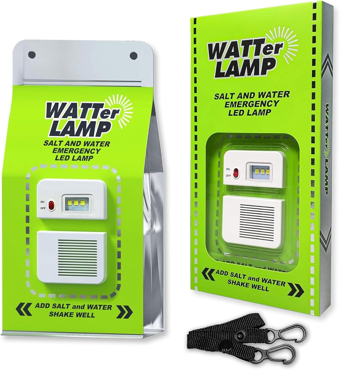 SnelShoppen - 3 LED Zoutwater Lamp - Duurzame Buitenverlichting voor Kamperen, Wandelen, Vissen, Geen Batterijen Nodig, 140 Uur Noodverlichting, Essen