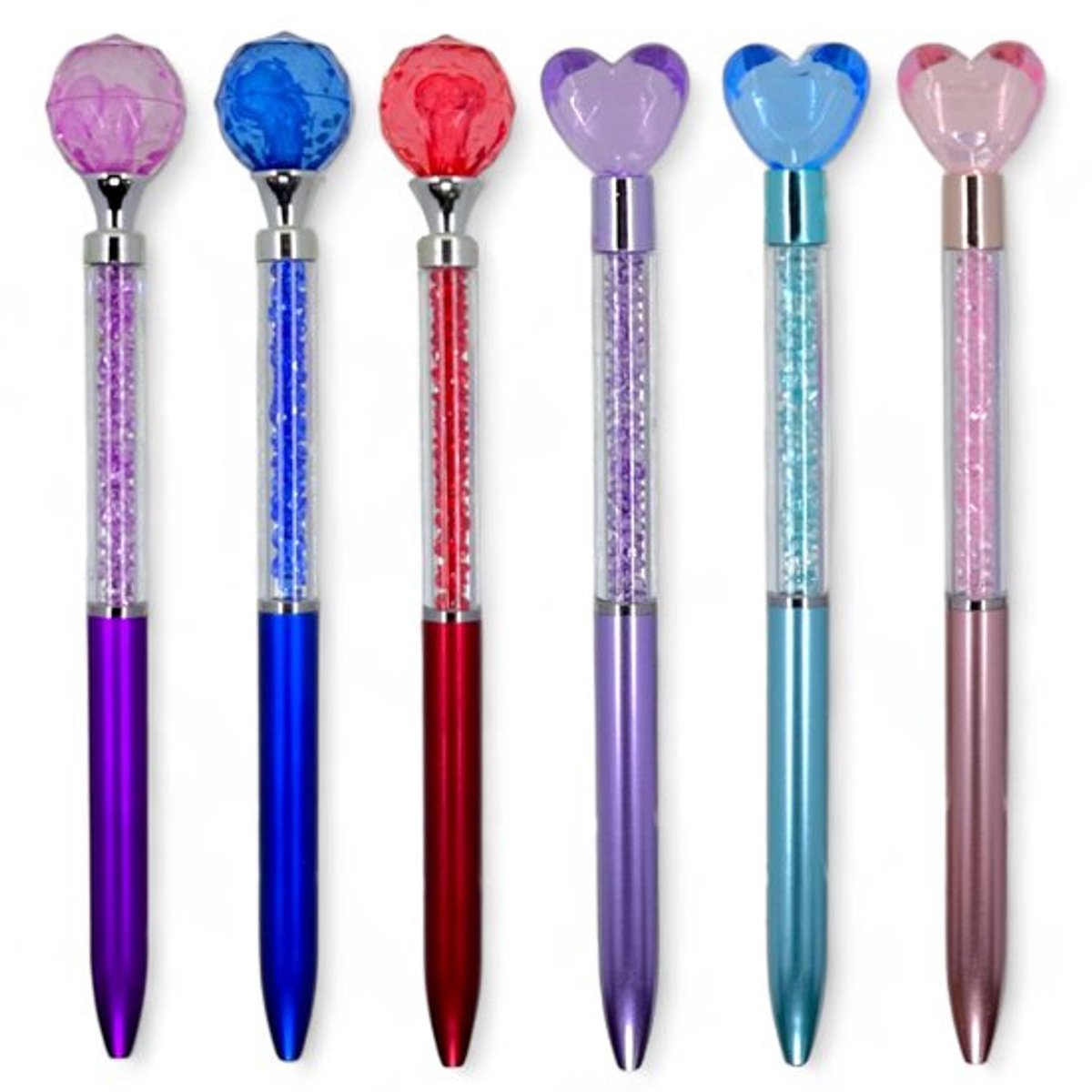 Diamantbalpen Elegant - Acryl-kristalsteenpen - Zwarte inkt - 16,5 cm - Lichtgewicht - Duurzaam design - Schrijfpennen