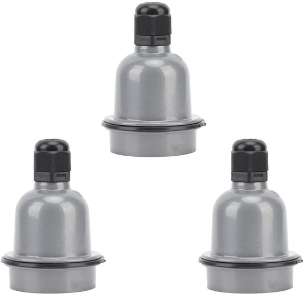 - E27 lamphouder - Waterdichte fitting - 3-delige set - Corrosiebestendig - Voor thuis en tuinaquacultuur - Inclusief installatiehandleiding