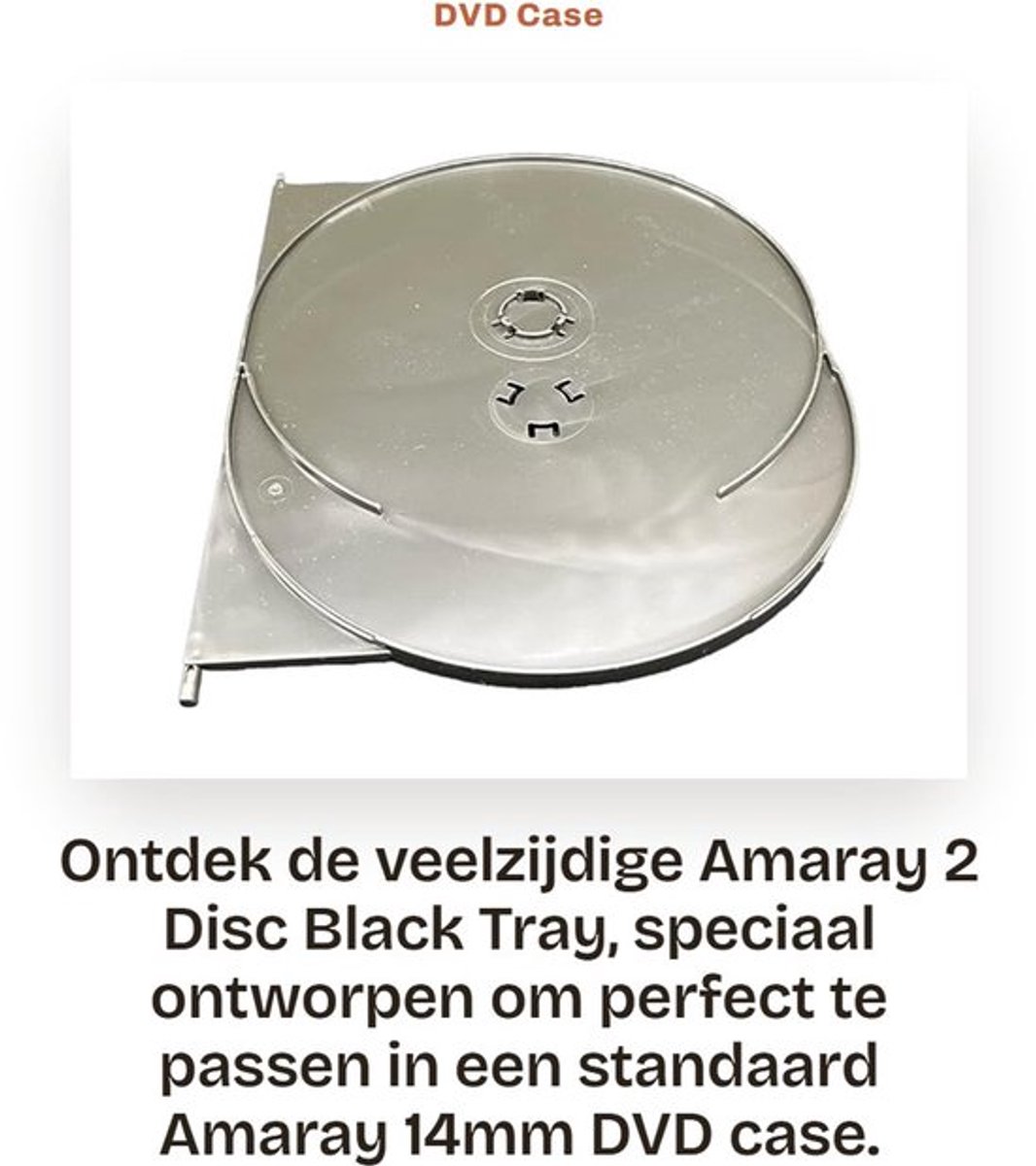 Amaray Tray - Dubbele Tray voor DVD Case - Capaciteit 2 Discs - Zwart - Beugels - Geschikt voor 3 Discs