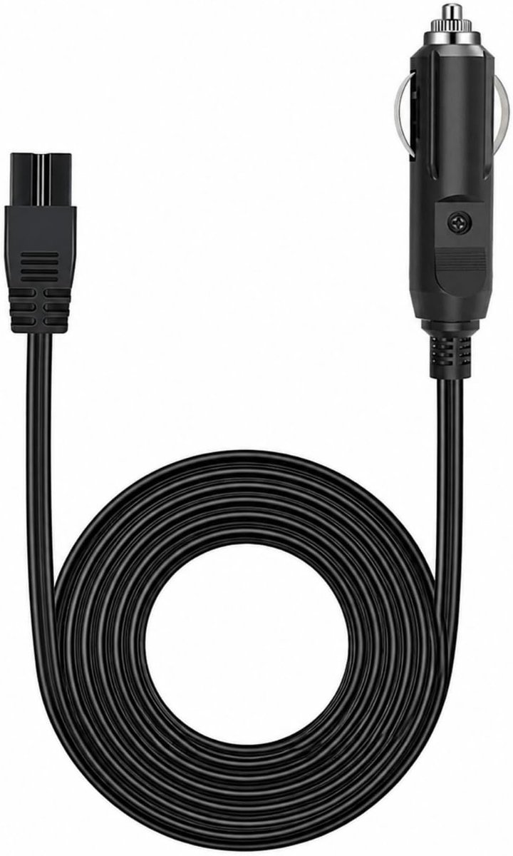 SnelShoppen - 2 Meter Lange Verlengkabel Sigarettenaansteker USB 12V 10A 2-Polige Vervangingsaansluiting voor Autokoeler, Vrachtwagen, Camper, GPS, Ko