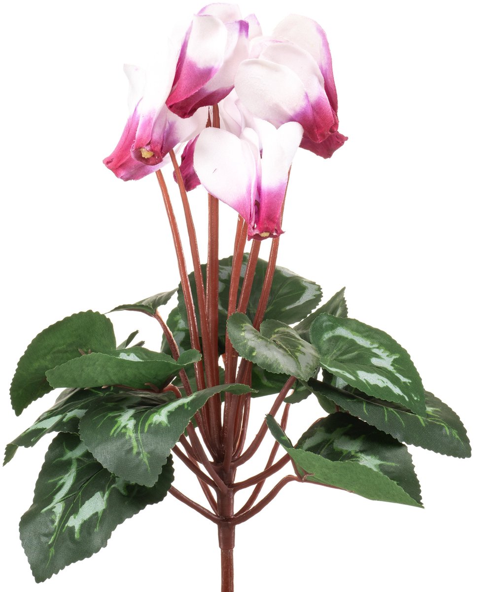 Emerald Kunstplant Cyclamen wit/beauty 30cm - Kunstplant voor binnen