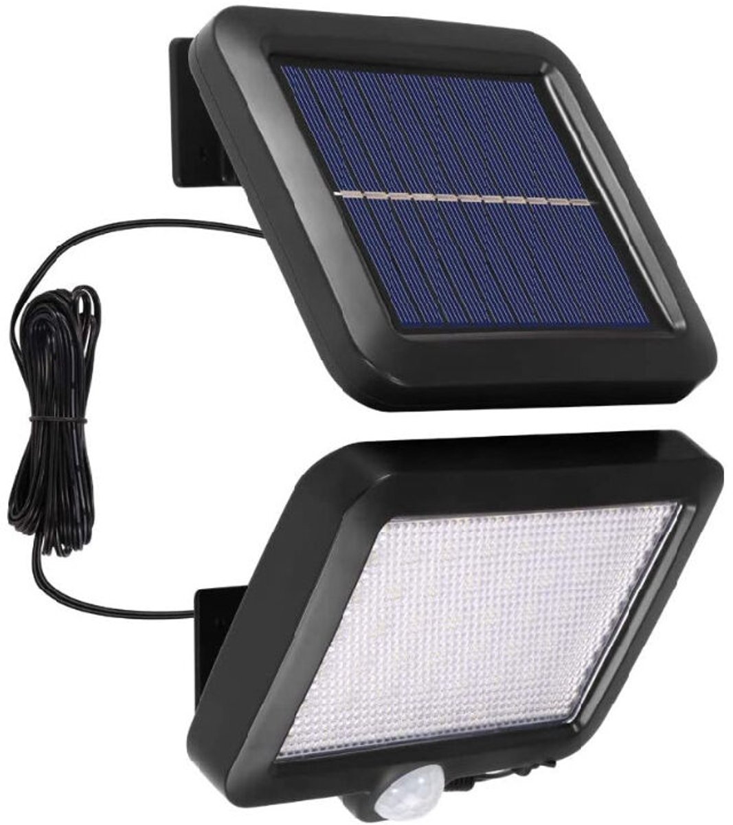 Solar-buitenlamp met 56 leds en bewegingssensor, IP65-waterdichte solar-tuinlamp (120°) met kabel