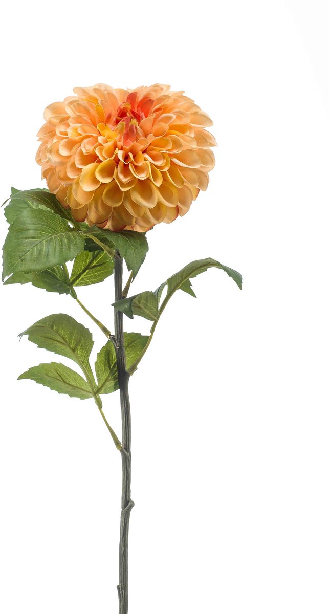 Emerald Kunstbloem Dahlia Pompon 74cm peach - Kunstplant voor binnen