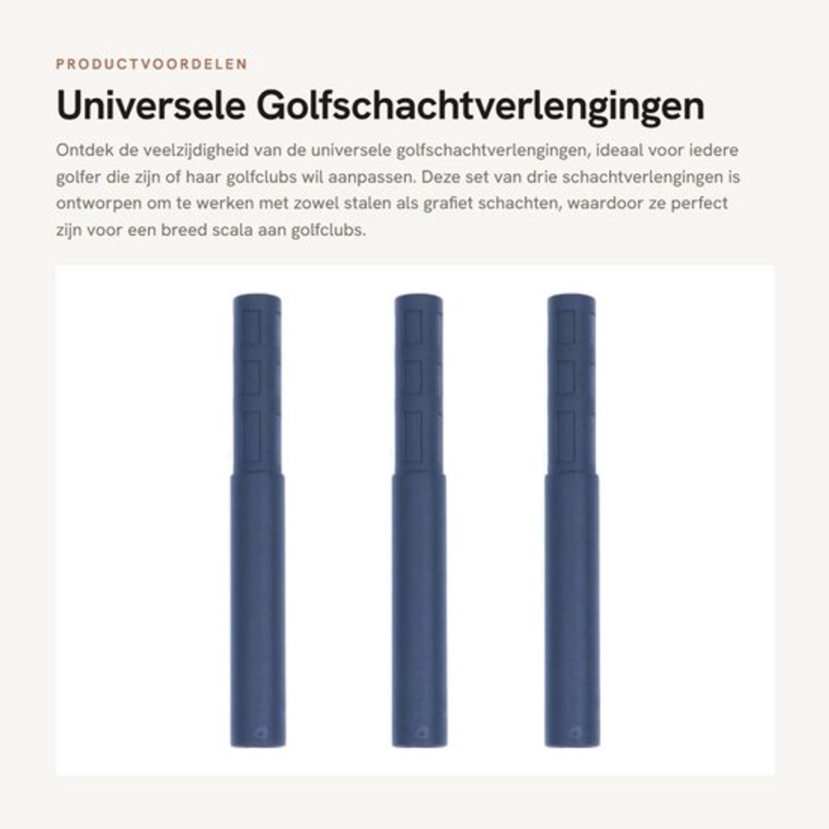 Golfschachtverlengingen 3 Stuks - Universele Schachtverlengingen - Grafiet/Staal - Lichtgewicht - Verstelbaar tot 7,6 cm - Geschikt voor binnendiameter 0,55