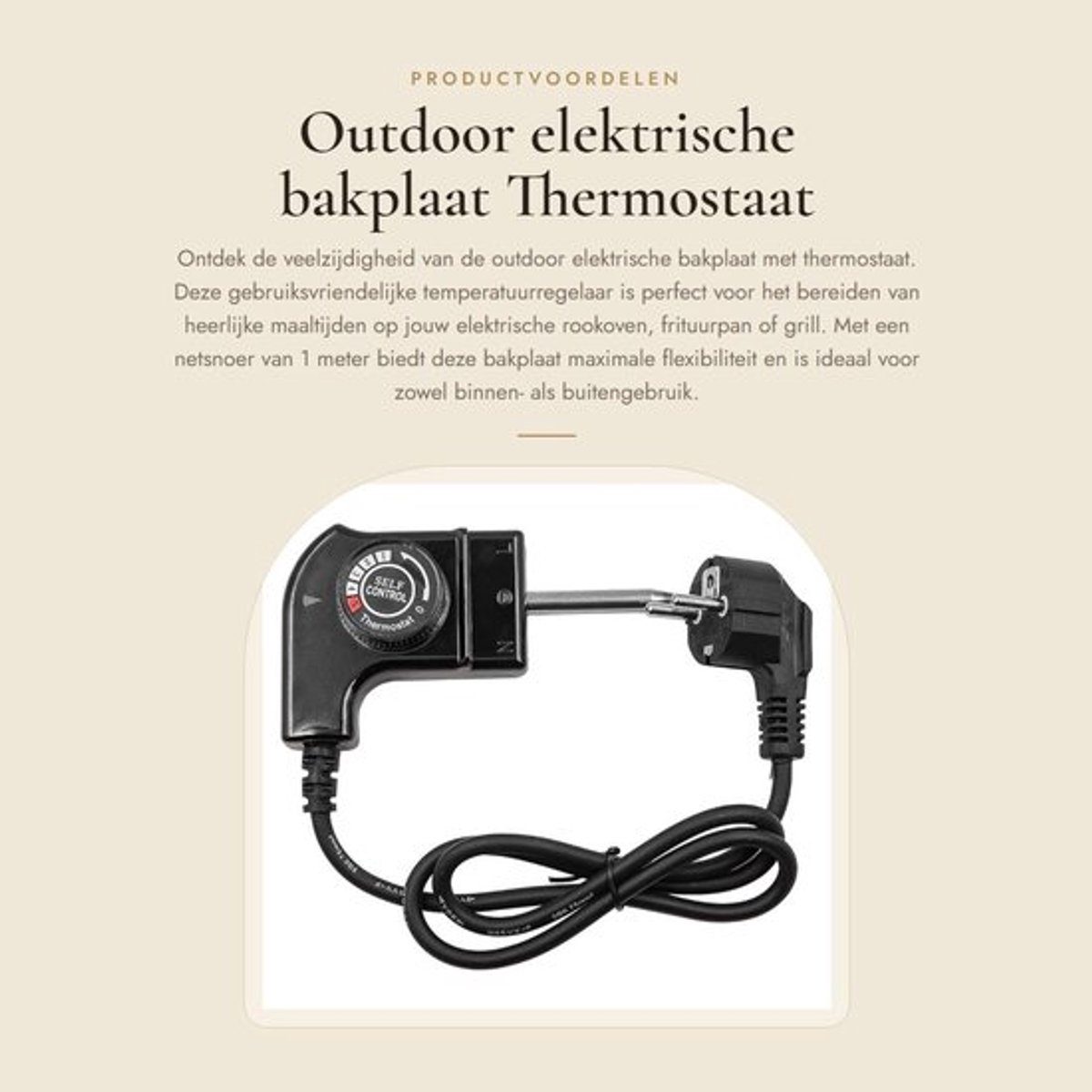 Outdoor elektrische bakplaat - Thermostaat met verstelbare temperatuur - Ideaal voor barbe