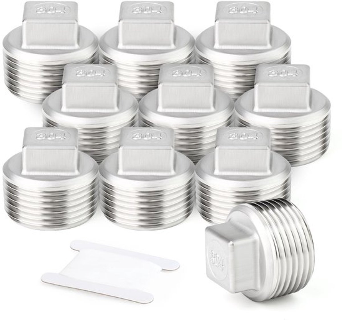 Dailygoods- Plug 1/2" BSP Buitenvierkant - 10 Stuks - Roestvrij Staal - Fitting - Lekvrije Verbinding - Duurzaam Ontwerp