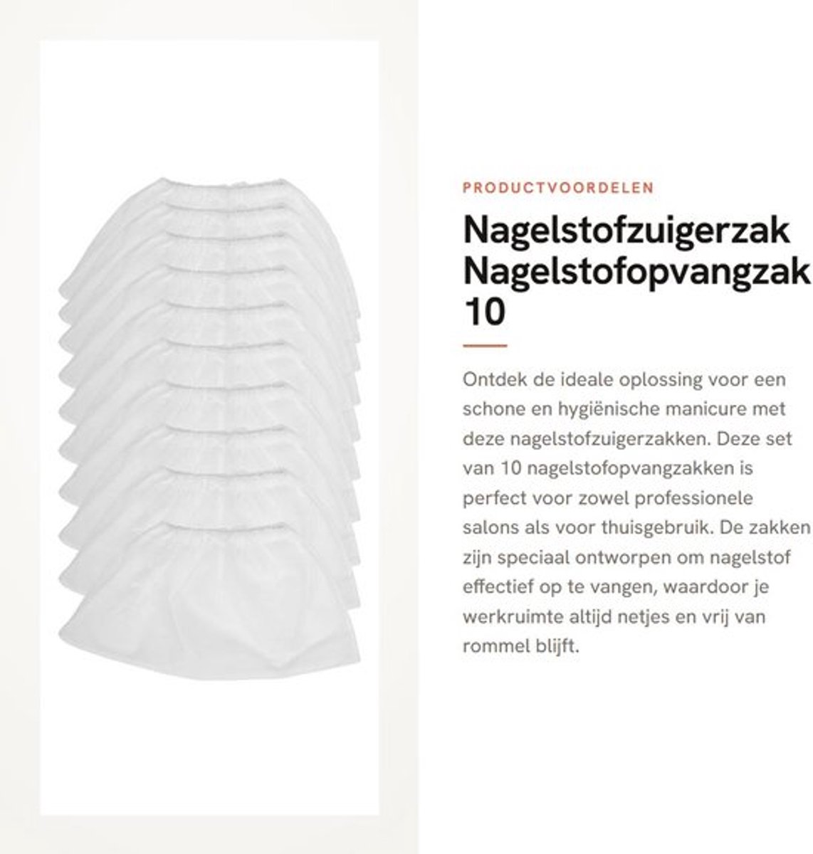 Nagelstofzuigerzak 10 Stuks - Stofzak Schuurmachine - Stofzakloze Stofzuiger - Nagelstofopvangzak - Manicure - Salon