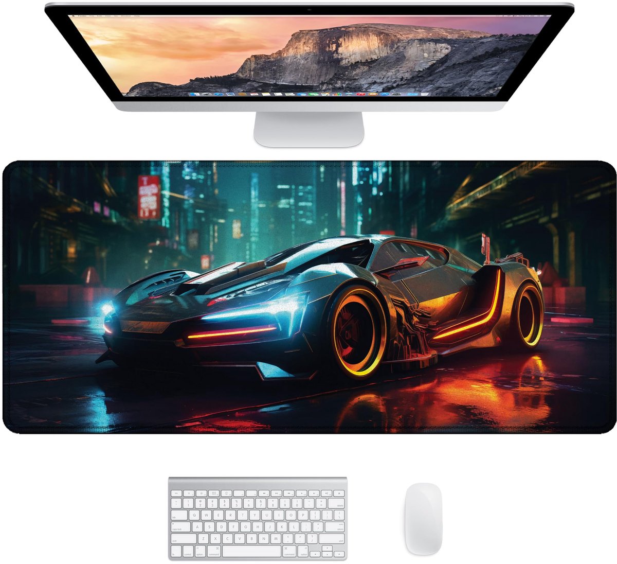 SnelShoppen - Auto Muismat XXL 900x400 | Grote Gaming Muismat | XXL Desk Mat voor Bureau Accessoires | Racewagen Design | Ideaal voor Thuis en Kantoor