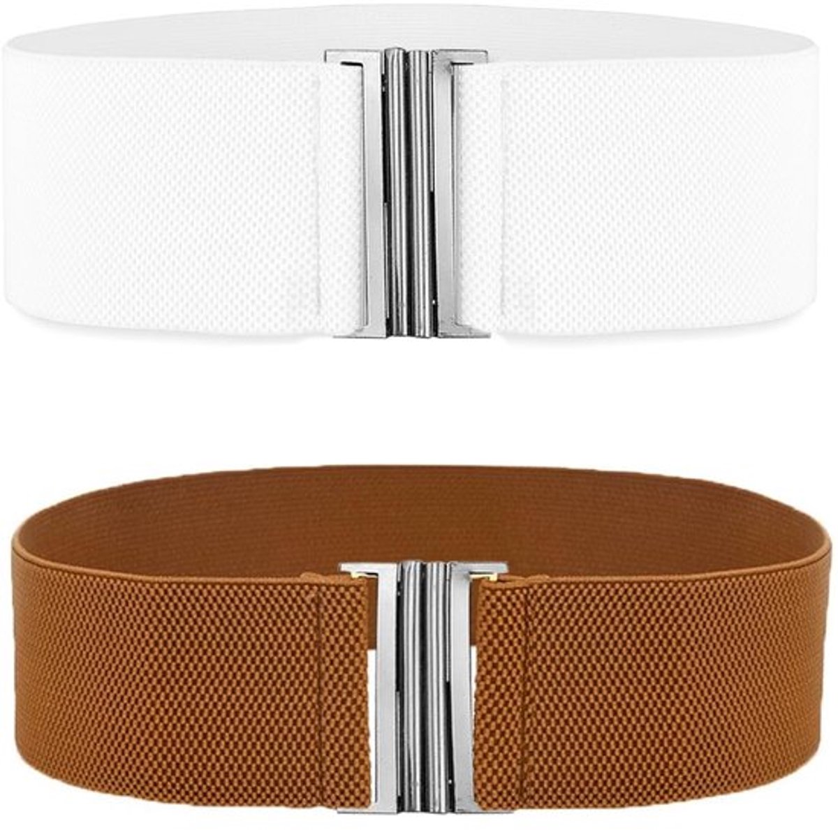 2 stuks damesriemen, klassiek, retro, elastisch, verstelbaar, zacht en comfortabel, voor jurken, rokken, overhemden, jeans, overalls, avondjurken, truien (zwart + rood)