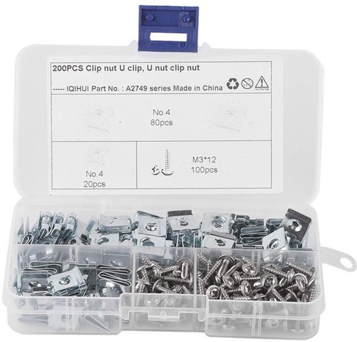 U-type Clips 200 Stks/set - Bevestigingsmateriaal - Bevestigingsmaterialen - Zelftappende Schroeven - Roestvrij Staal - Hoogwaardig 65 Mangaanstaal