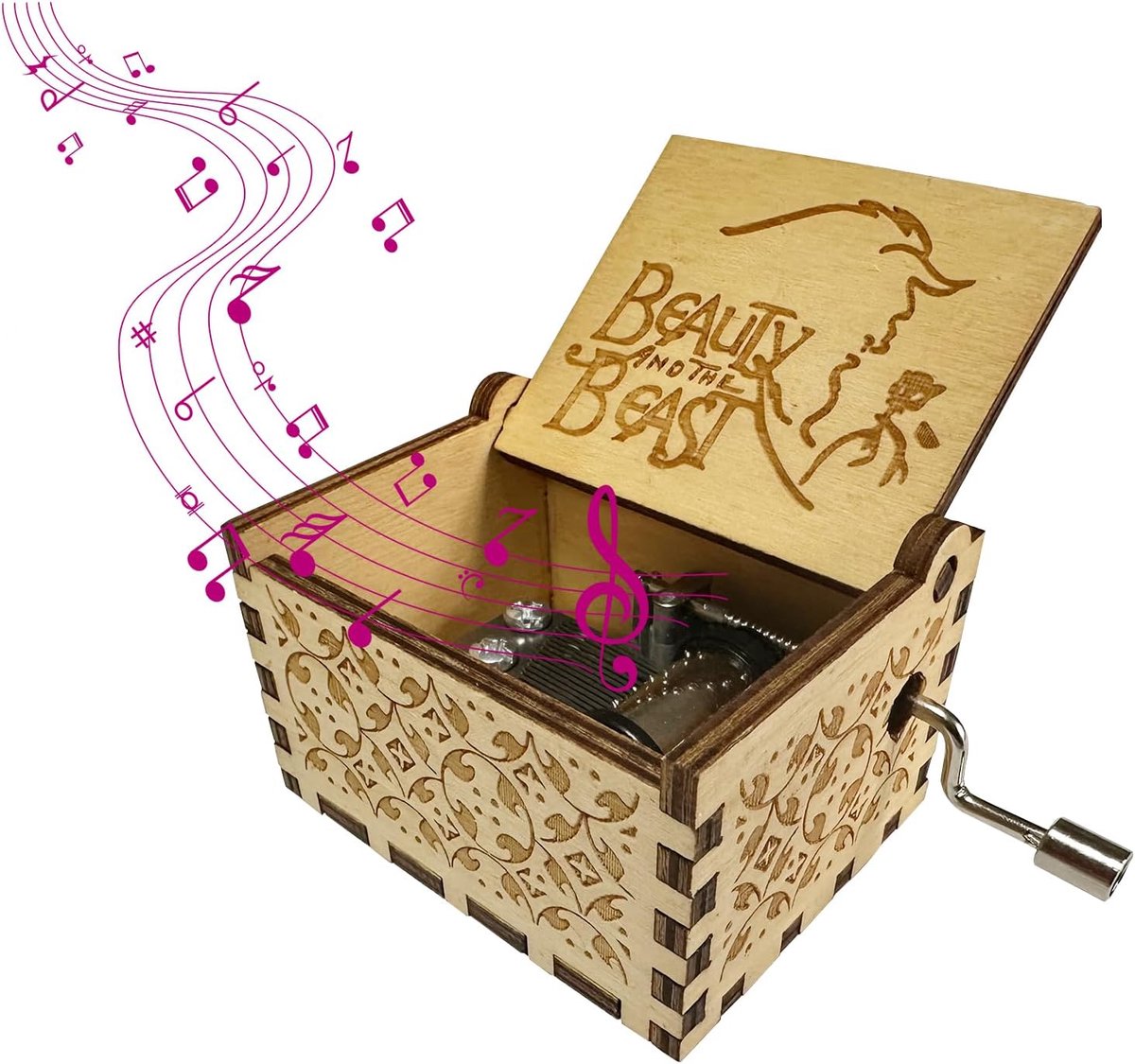 Houten muziekdoos met handslinger - klassieke melodieën - perfect cadeau voor vrienden en geliefden - AIRTILY - ShopVlot
