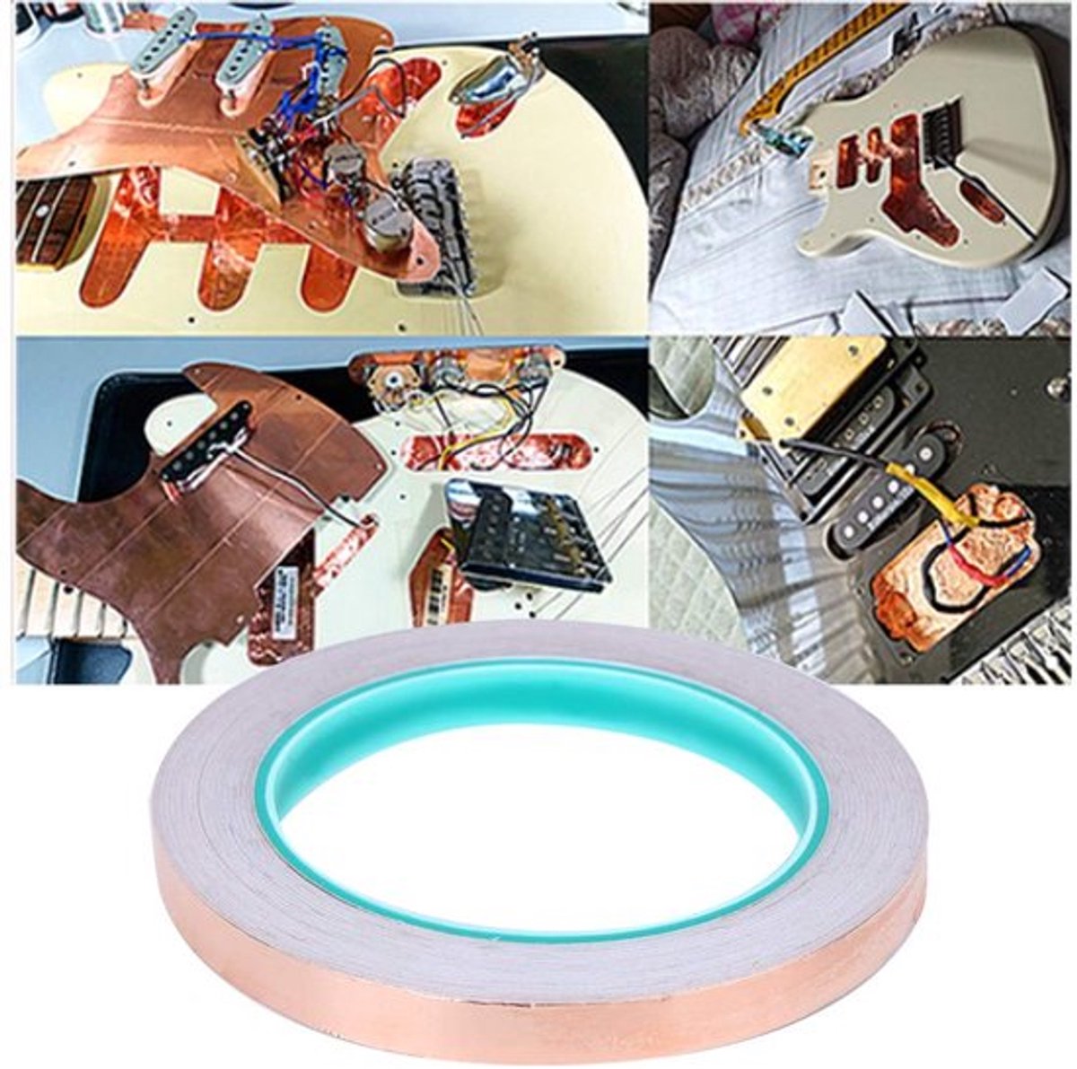 Dubbelzijdige koperfolietape - Geleidende tape - Afscherming - 10 mm x 20 m - Koperfolie tape - Voor elektromagnetische bescherming -...