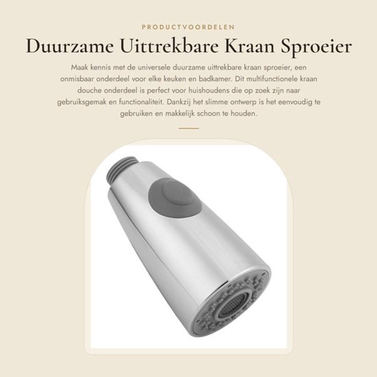 Kraansproeier Uittrekbaar - Multifunctionele Douchekop - Keuken/Badkamer - Gemakkelijk te gebruiken - Hoogwaardige Kwaliteit - Voordelige Huishoudelijke Producten