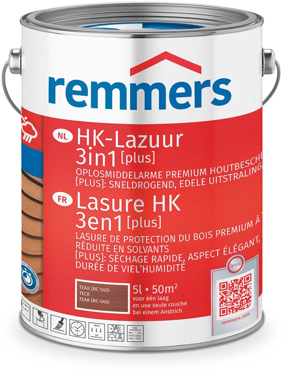 Remmers HK-Lazuur 3in1 [PLUS] - Teak - 5 liter