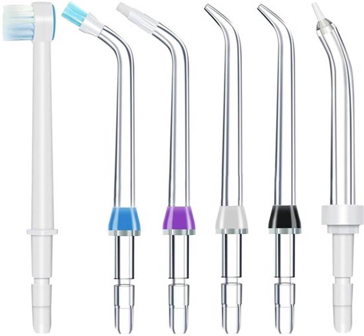 Vervangingstips 6 stuks - Flosser Navulkoppen - Vervangende Monddouche - Waterpik Compatibel - Gezond Tandvlees - ABS Materiaal - Floskoppen