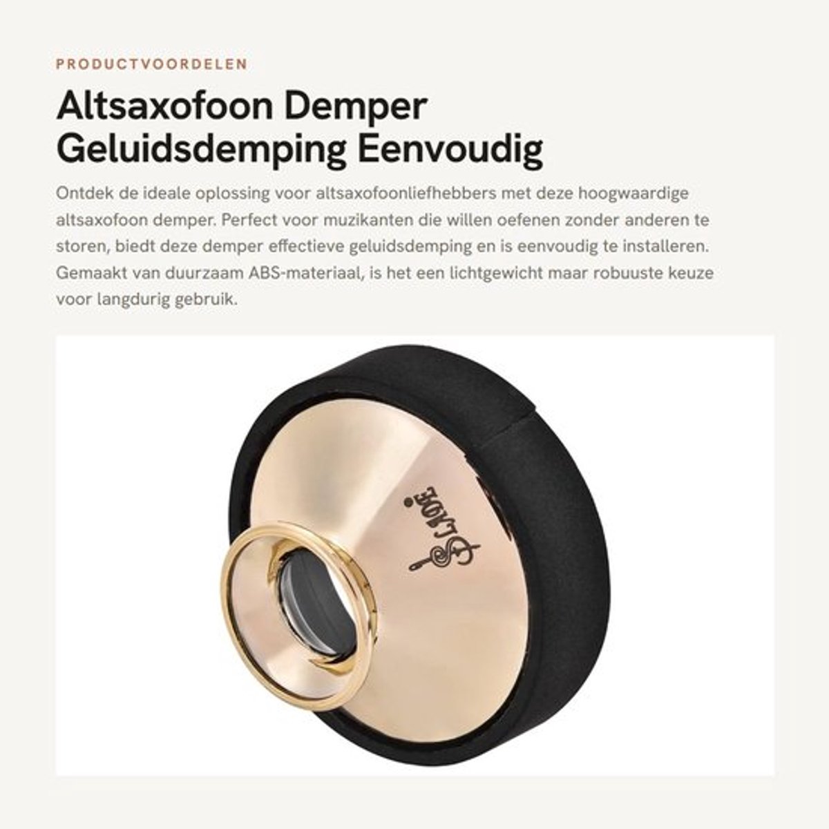 Altsax Demper voor Geluidsdemping - Plastic Saxofoon Demper - Compact en Lichtgewicht - Duurzaam ABS-Materiaal - Eenvoudig te Installeren - Saxofoondemper