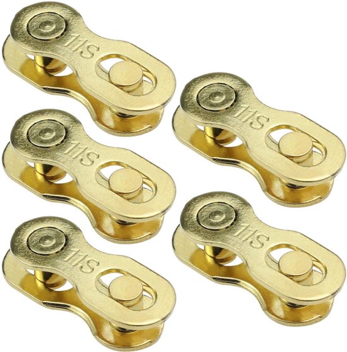 Fiets Ketting Links - 5 Paar - 11 Speed - Herbruikbare Gespen - Mangaan Staal - Goud - Stevig en Duurzaam - Kettingschakels